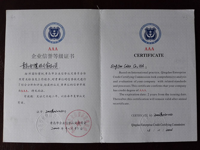 信譽（yù）企業證書（shū）(圖3)